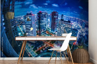 Fototapeta Tokio nocny widok z obserwatorium Tokyo Metropolitan Government Building