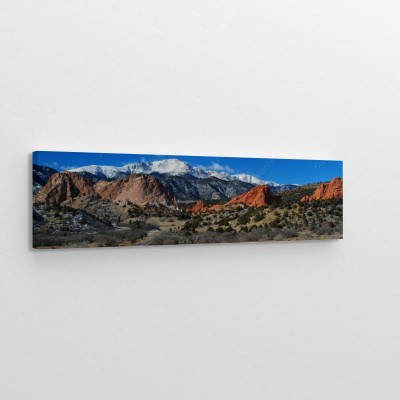 Obrazy do salonu Pikes Peak szybujący nad panoramą Garden of the Gods