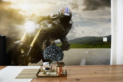 Fototapeta Motocykl w pełnym pędzie