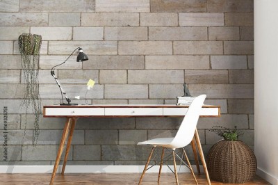 Fototapeta Ściana z rzadkich kamiennych cegieł