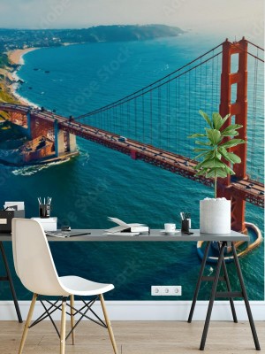 Fototapeta Widok z lotu ptaka Golden Gate Bridge w San Fransisco