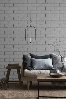 Fototapeta Biały ściana z równych cegieł