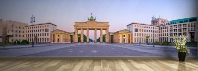 Fototapeta Brama Brandenburska w panoramicznym widoku