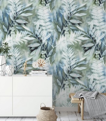 Fototapeta do salonu z modnym motywem roślinnym 