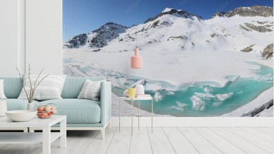 Fototapeta Ośnieżone jezioro Mercantour