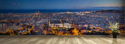 Fototapeta Panorama Barcelony o świcie