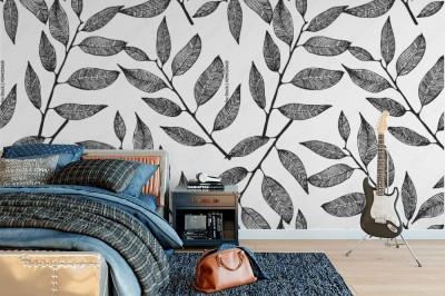 Tapeta do salonu w stylu retro