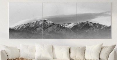 Obraz na płótnie Czarno-białe pasmo górskie
