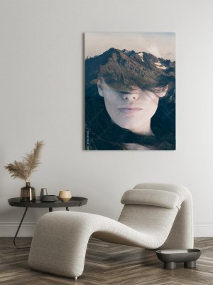 Obraz na płótnie Portret kobieta i góry