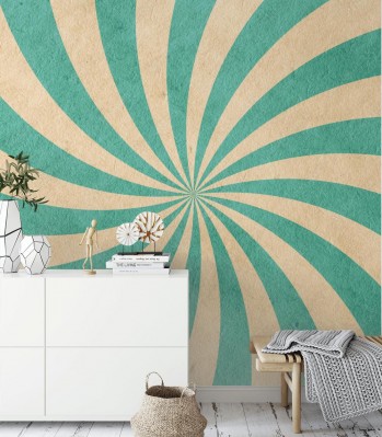 Fototapeta Ilustrowane promienie słoneczne w stylistyce retro