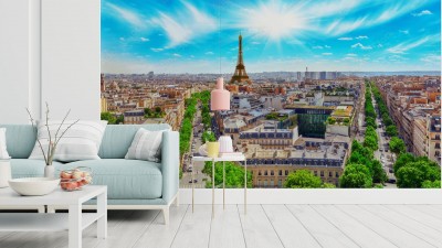 Fototapeta Piękny widok panoramiczny na Paryż z dachu Triumfalnego