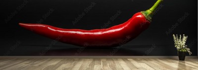 Fototapeta Pieprz chili na czarnym tle