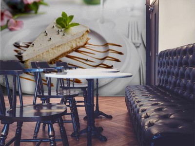 Fototapeta Sernik na białym talerzu