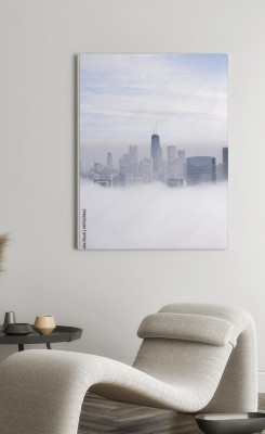 Obraz na płótnie Chicago mglisty wschód słońca