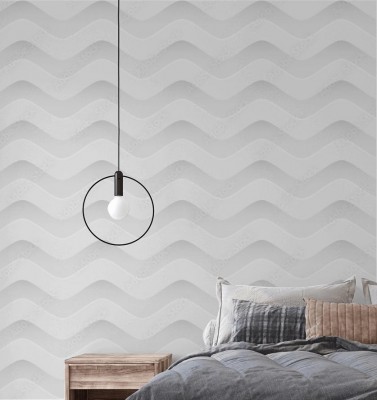 Fototapeta ornament białe faliste linie na szarym tle