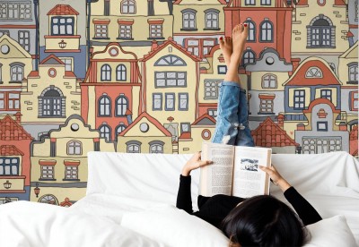 Fototapeta z oryginalną teksturą kamienic