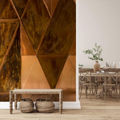 Fototapeta Geometryczna struktura w miedzi