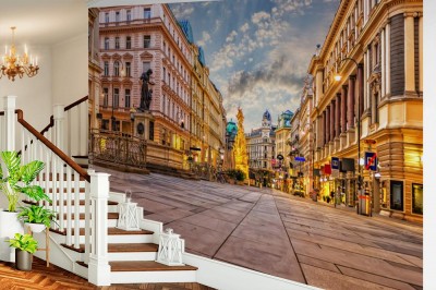 Fototapeta Graben, słynna wiedeńska ulica z kolumną zarazy i słynna