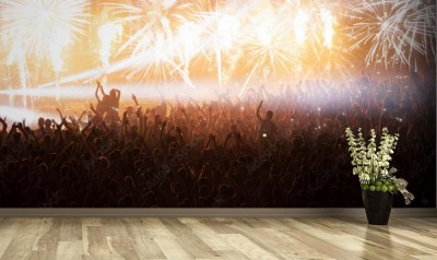 Fototapeta Ogromny dopingujący tłum na koncercie