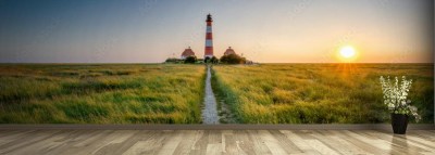 Fototapeta Panorama latarni morskiej w Europie środkowowschodniej