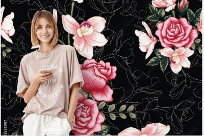 Tapeta Orchidea na czarnym tle