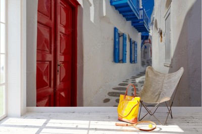 Fototapeta Grecka uliczka 3D