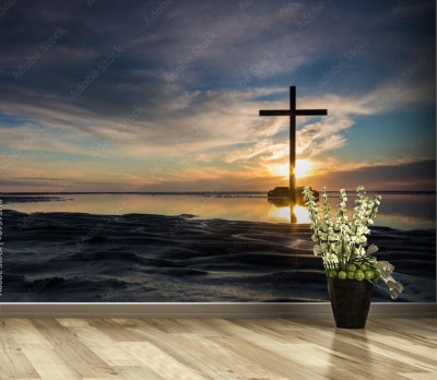 Fototapeta Zachód słońca w czasie odpływu