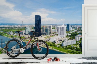 Fototapeta Antena na Dunaju, Wiedeń