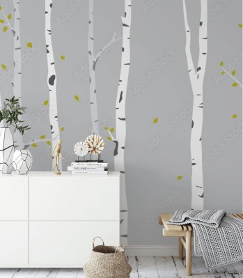 Fototapeta Ilustrowane drzewa brzozy