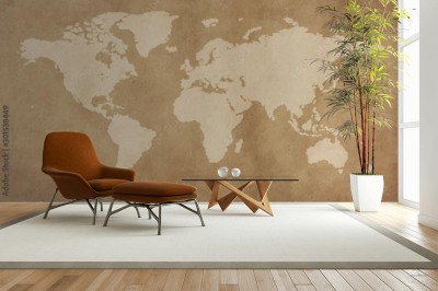 Fototapeta Mapa świata w stonowanych barwach