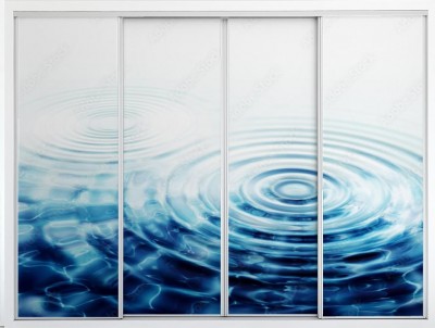 Naklejka na szafę okręgi na wodzie