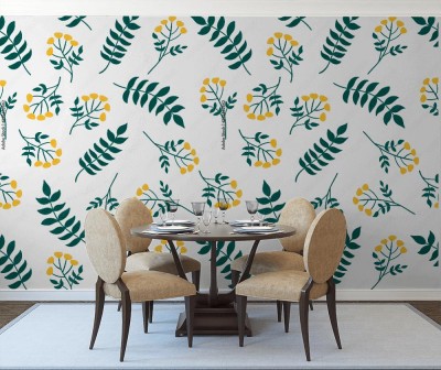 Tapeta Naturalny wzór z wrotyczu i liści