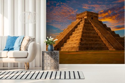 Fototapeta El Castillo z Chichen Itza, piramida Majów na Jukatanie w Meksyku