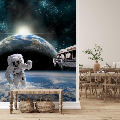 Fototapeta Zespół astronautów na stacji kosmicznej