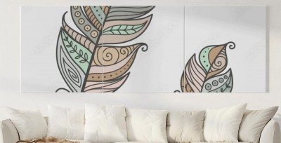 Obraz na płótnie Etniczne pióra ptaków w stylu boho