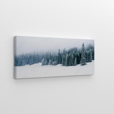 Obraz na płótnie Las pokryty śnieżnym puchem