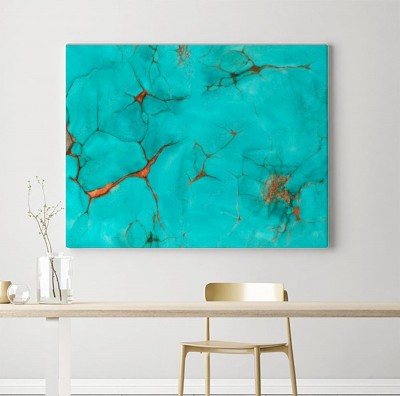 Obrazy do salonu Ozdobny turkusowy wzór kamienia