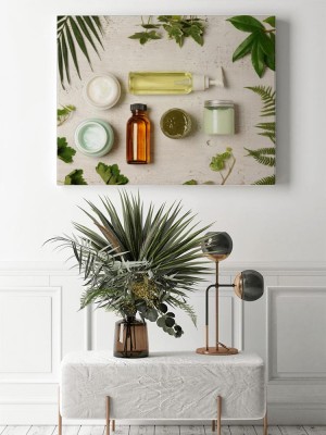 Obraz na płótnie Zielony układ kosmetyczny