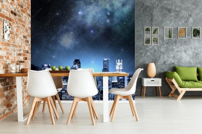 Fototapeta Gwieździste niebo nad miastem