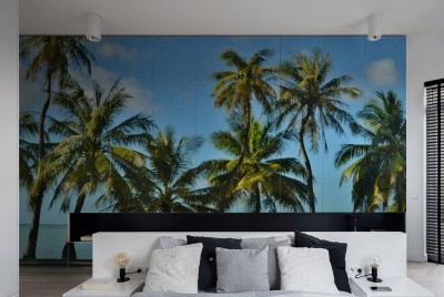 Naklejka na szafę Palmy i plaża