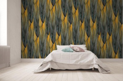 Tapeta Akwarela szmaragdowo-żółte liście