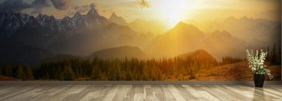 Fototapeta Górski zachód słońca