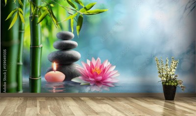 Fototapeta Spa - naturalna terapia alternatywna z kamieniami do masażu