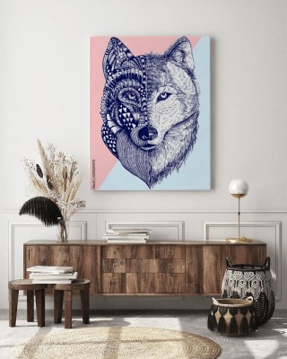 Obrazy do salonu Abstrakcyjna ilustracja wilka