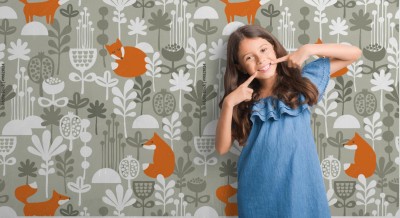 Fototapeta Lisy w zimowym lesie