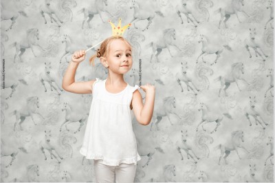 Tapeta z subtelnym wzorem koni