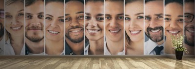 Fototapeta Kolaż uśmiechniętych portretów