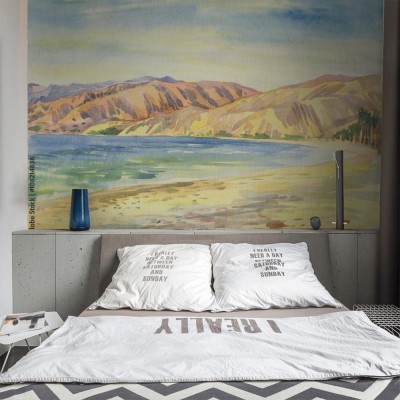 Fototapeta Malarstwo akwarelowe z morskim krajobrazem