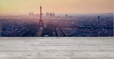 Fototapeta Panorama Paryża o wschodzie słońca