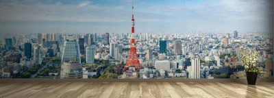 Fototapeta Panorama Tokio z Tokio Tower, Japonia
